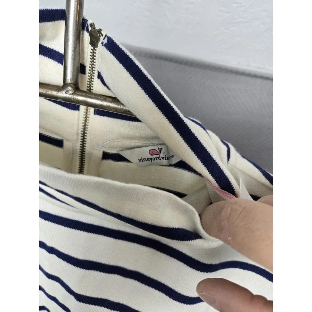 Vineyard Vines Funnel Neck Dress Womens‎ sz XXS $118 MSRP blue stripe summer